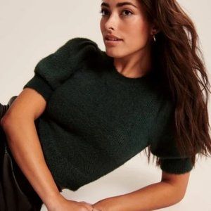 Abercrombie & Fitch Puff Sleeve Eyelash Sweater